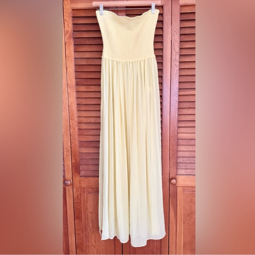 Ramy Brook Strapless Light Yellow Gown